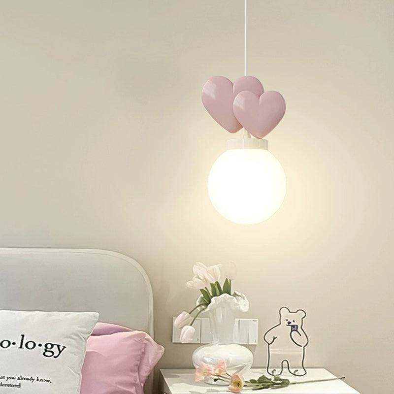 Contemporary Nordic Resin Metal Cylinder Conic Ball 1-Light Pendant Light For Bedside