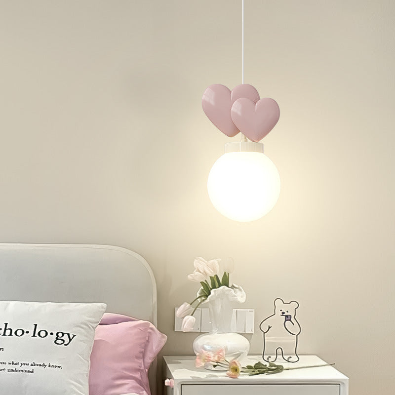 Contemporary Nordic Resin Metal Cylinder Conic Ball 1-Light Pendant Light For Bedside