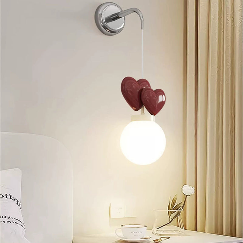 Contemporary Nordic Resin Metal Cylinder Conic Ball 1-Light Wall Sconce Lamp For Bedside