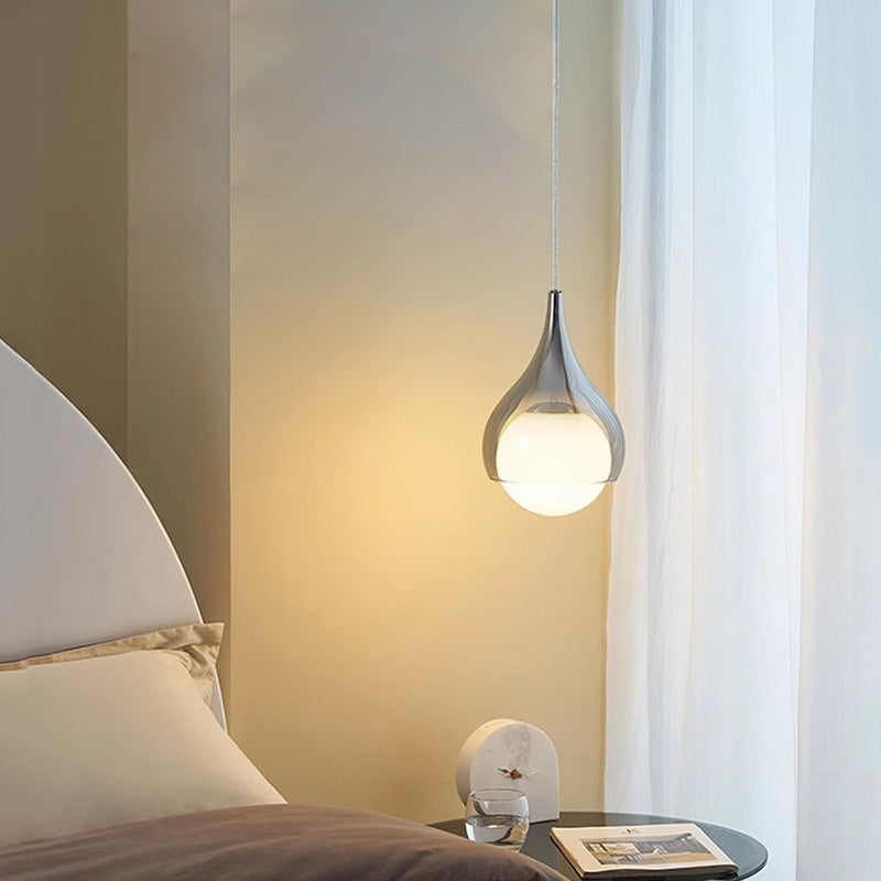 Modern Simplicity Glass Iron Ball Drop 1-Light Pendant Light For Bedside