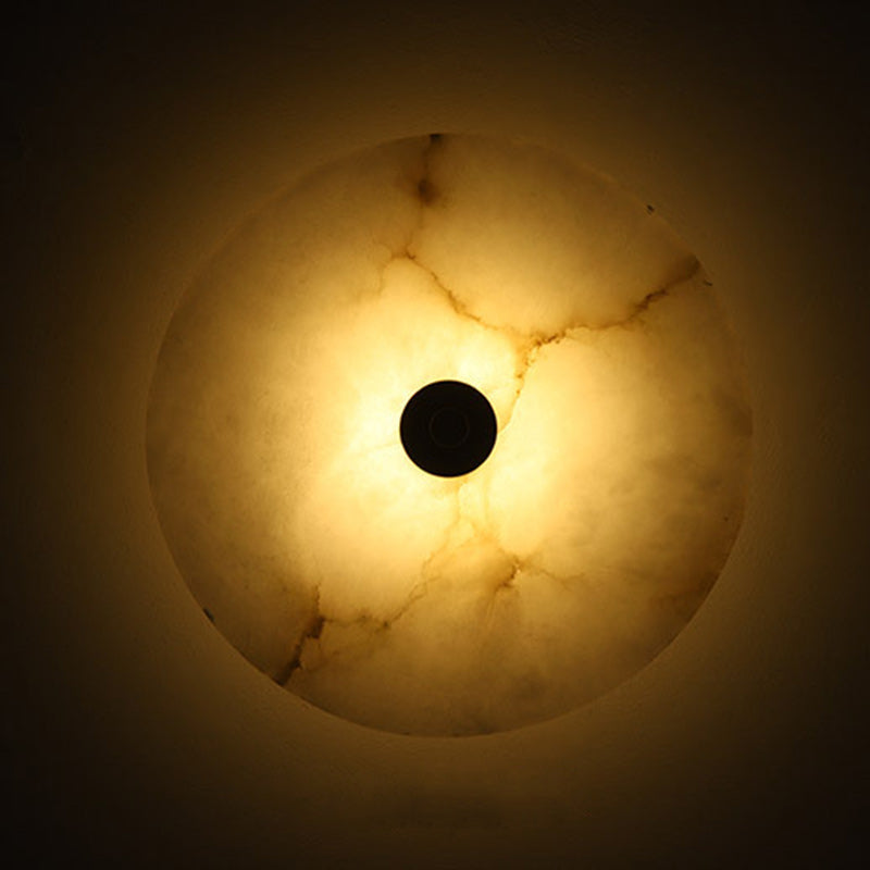 Modern Simplicity Marble Iron Round LED Wall Sconce Lamp For Hallway