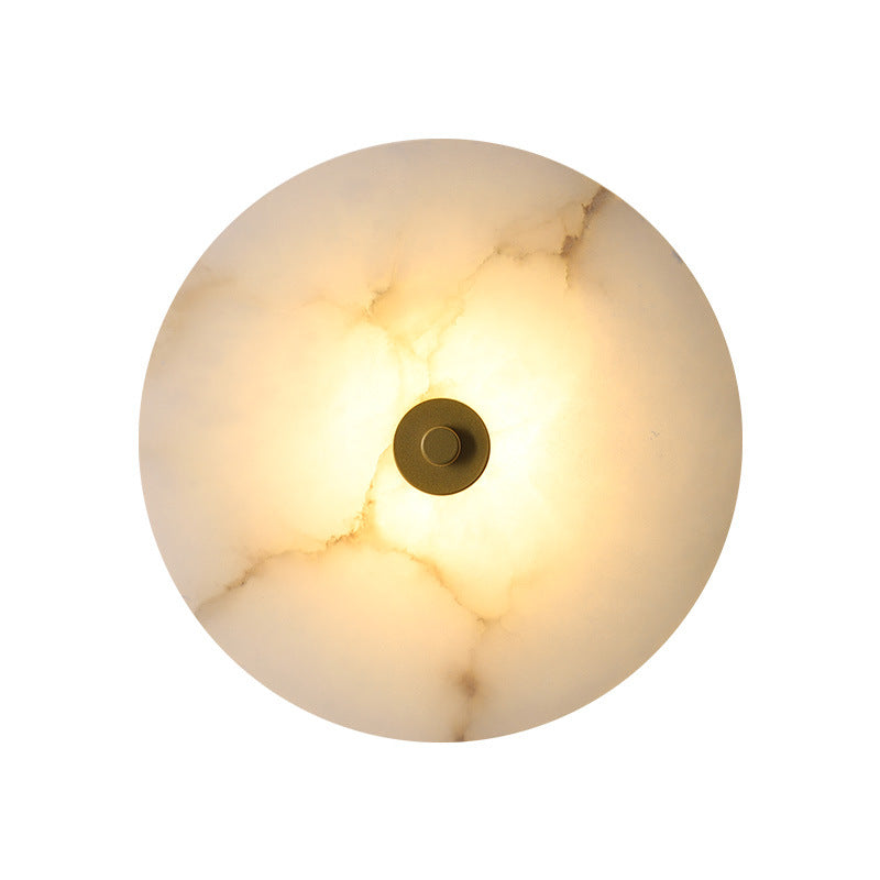 Modern Simplicity Marble Iron Round LED Wall Sconce Lamp For Hallway