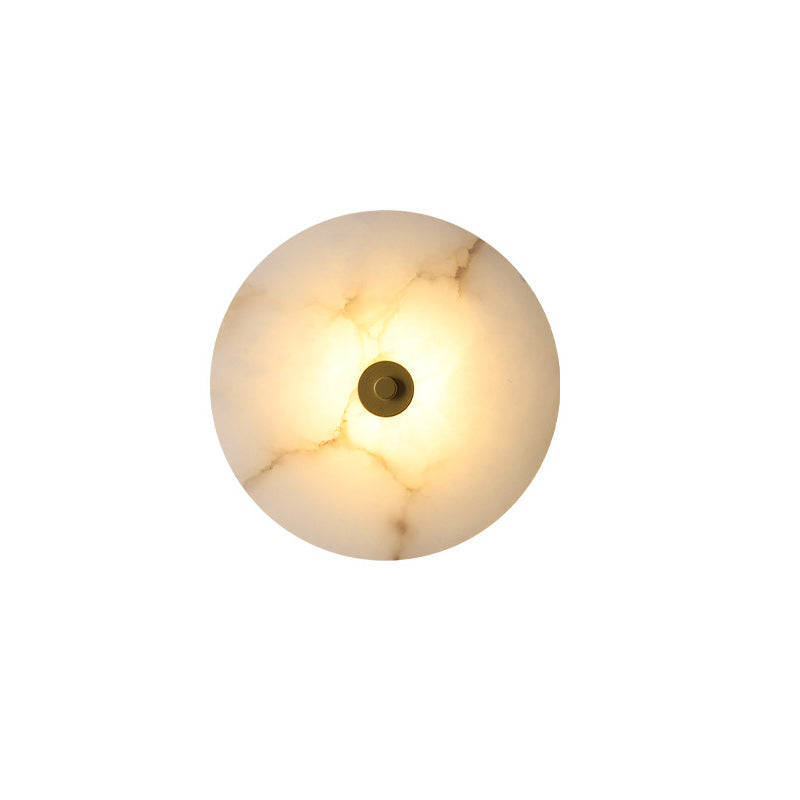 Modern Simplicity Marble Iron Round LED Wall Sconce Lamp For Hallway