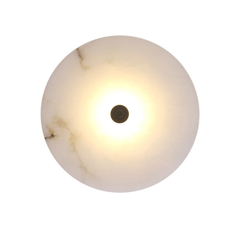 Modern Simplicity Marble Iron Round LED Wall Sconce Lamp For Hallway