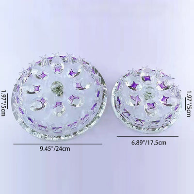 Modern Luxury Round Oval Crystal LED Flush Mount Ceiling Light For Hallway