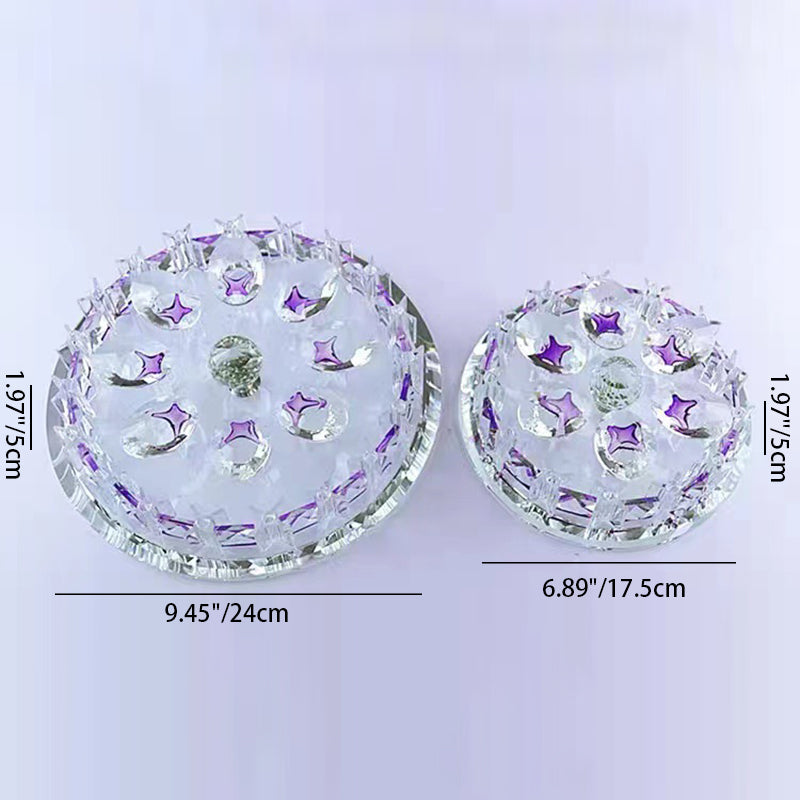 Modern Luxury Round Oval Crystal LED Flush Mount Ceiling Light For Hallway