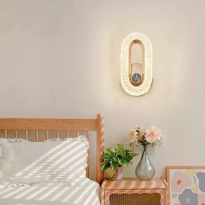 Modern Luxury Aluminum Acrylic Elliptical LED Wall Sconce Lamp For Bedside