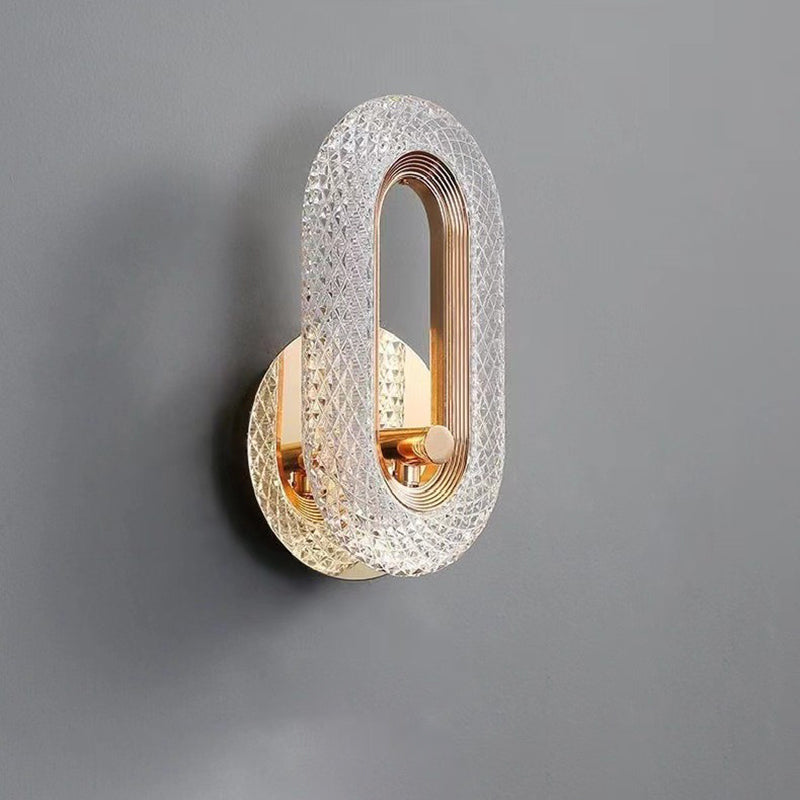 Modern Luxury Aluminum Acrylic Elliptical LED Wall Sconce Lamp For Bedside