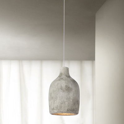 Traditional Japanese Polystyrene Dome Pot 1-Light Pendant Light For Dining Room