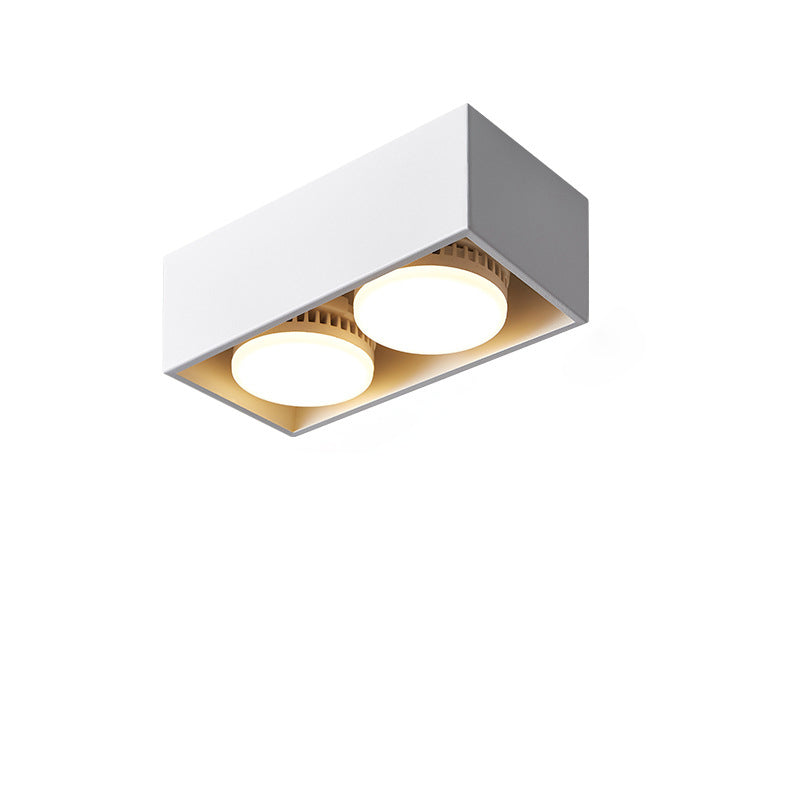 Modern Minimalist Iron Square Downlight Flush Mount Ceiling Light For Living Room