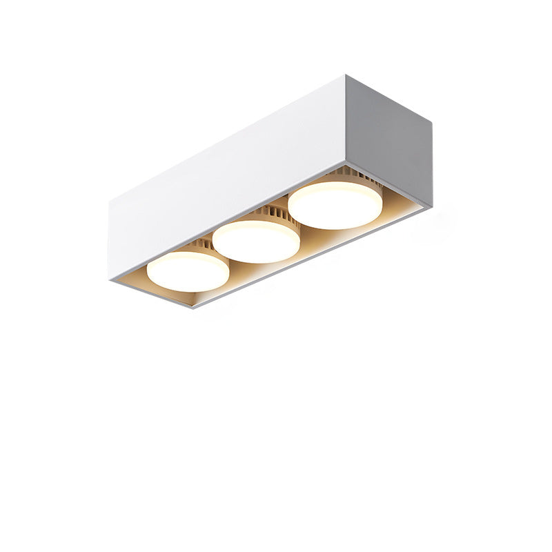 Modern Minimalist Iron Square Downlight Flush Mount Ceiling Light For Living Room