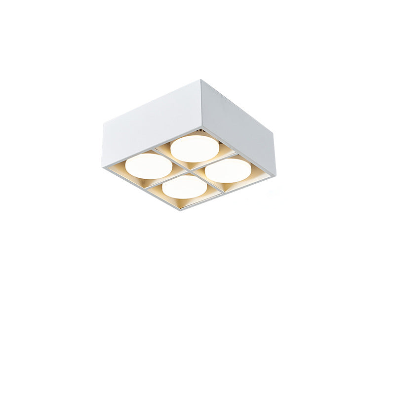 Modern Minimalist Iron Square Downlight Flush Mount Ceiling Light For Living Room