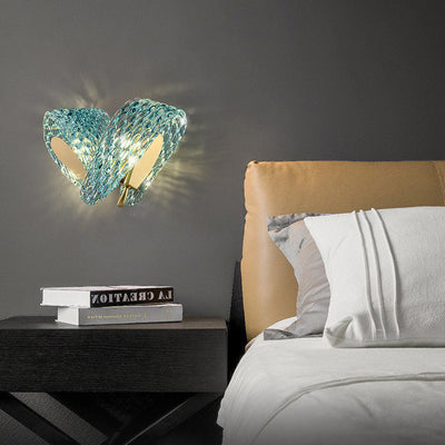 Modern Luxury Copper Glass Flake Floral 2/3 Light Wall Sconce Lamp For Bedside