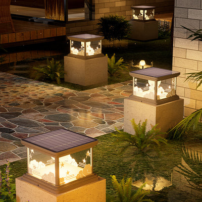 Modern Simplicity Waterproof Square Cube Sky Aluminum PE Acrylic LED Landscape Lighting Outdoor Light For Garden