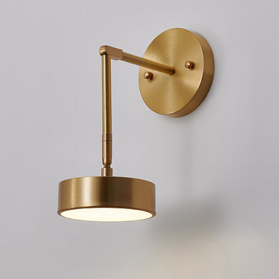 Modern Mid-century Copper Acrylic Round Rotatable LED Wall Sconce Lamp For Bedside