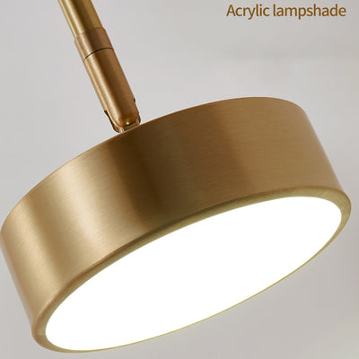 Modern Mid-century Copper Acrylic Round Rotatable LED Wall Sconce Lamp For Bedside