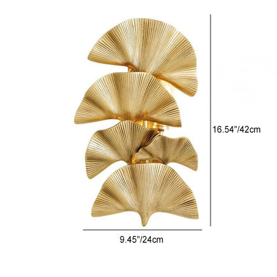 Moderne Luxus poliert Messing Ginkgo Biloba 2-Licht Wandleuchte Lampe für Flur 