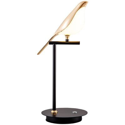 Contemporary Creative Zinc Alloy Acrylic Bird Adjustable LED Table Lamp For Bedside