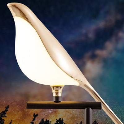 Contemporary Creative Zinc Alloy Acrylic Bird Adjustable LED Table Lamp For Bedside