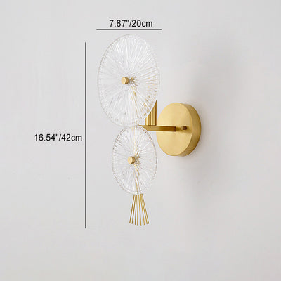 Modern Mid-century Iron Glass Round Streak 1-Light Wall Sconce Lamp For Living Room