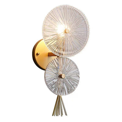 Modern Mid-century Iron Glass Round Streak 1-Light Wall Sconce Lamp For Living Room