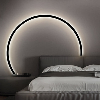 Modern Minimalist Round Aluminum Silica USB Plug LED Wall Sconce Lamp For Bedside