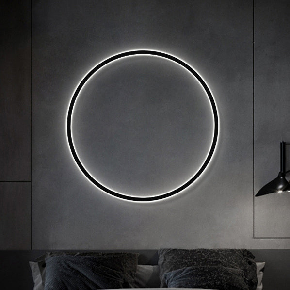 Modern Minimalist Round Aluminum Silica USB Plug LED Wall Sconce Lamp For Bedside