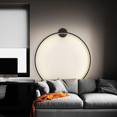 Modern Minimalist Round Aluminum Silica USB Plug LED Wall Sconce Lamp For Bedside