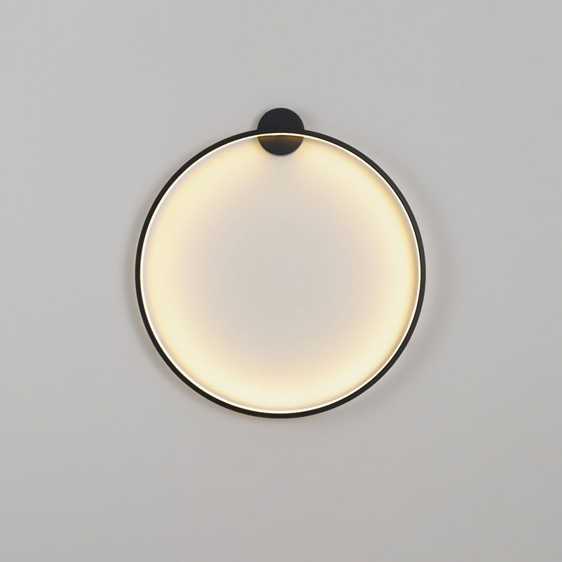 Modern Minimalist Round Aluminum Silica USB Plug LED Wall Sconce Lamp For Bedside