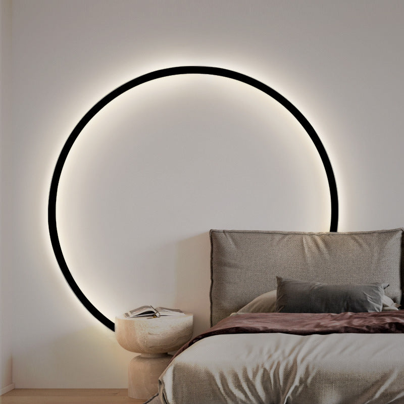 Modern Minimalist Round Aluminum Silica USB Plug LED Wall Sconce Lamp For Bedside