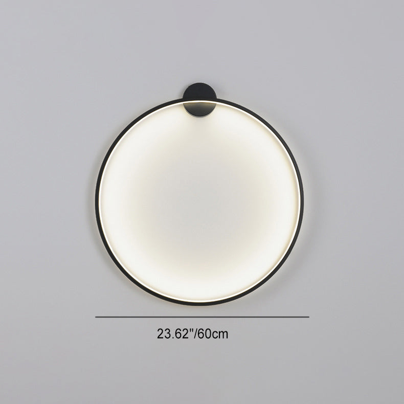 Modern Minimalist Round Aluminum Silica USB Plug LED Wall Sconce Lamp For Bedside