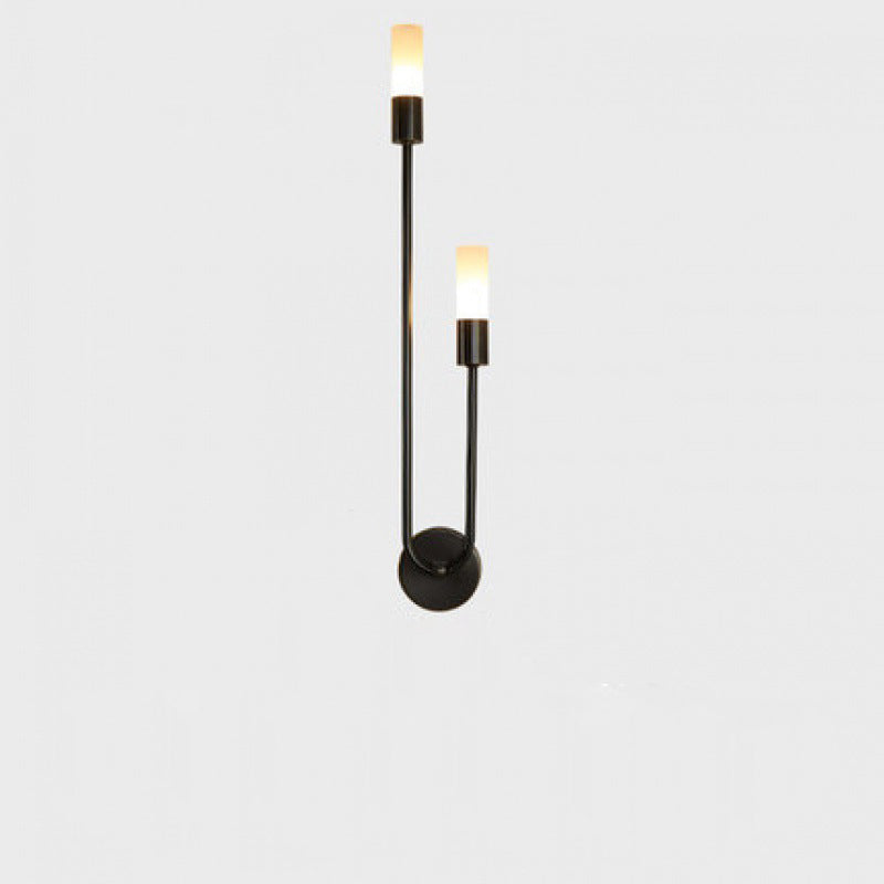 Modern Simplicity Iron Acrylic Long Tube Strip 2-Light Wall Sconce Lamp For Bedside