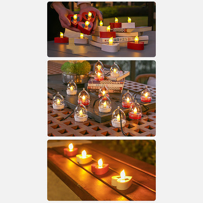 Modern Simplicity Solar Waterproof ABS Silica Candle Round Heart LED Landscape Lighting Outdoor Light For Garden