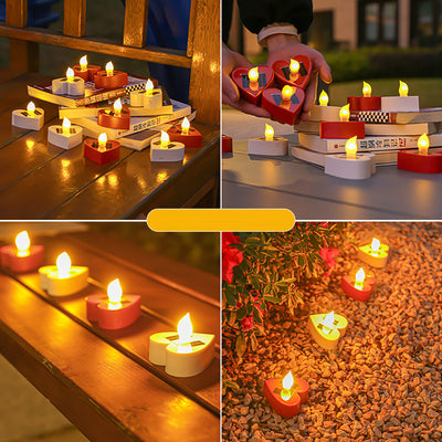 Modern Simplicity Solar Waterproof ABS Silica Candle Round Heart LED Landscape Lighting Outdoor Light For Garden