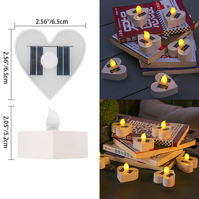 Modern Simplicity Solar Waterproof ABS Silica Candle Round Heart LED Landscape Lighting Outdoor Light For Garden