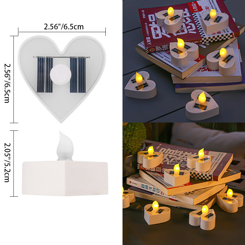 Modern Simplicity Solar Waterproof ABS Silica Candle Round Heart LED Landscape Lighting Outdoor Light For Garden