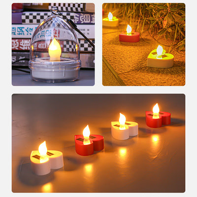 Modern Simplicity Solar Waterproof ABS Silica Candle Round Heart LED Landscape Lighting Outdoor Light For Garden