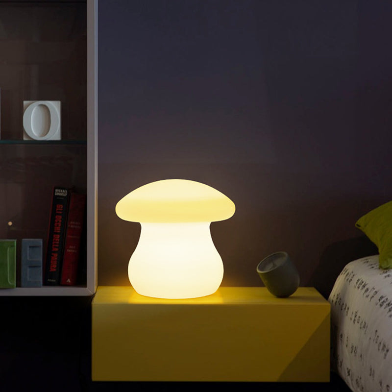 Modern Simplicity Rechargeable Waterproof Mushroom PE LED Table Lamp For Bedroom