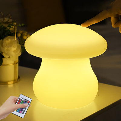 Modern Simplicity Rechargeable Waterproof Mushroom PE LED Table Lamp For Bedroom