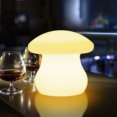 Modern Simplicity Rechargeable Waterproof Mushroom PE LED Table Lamp For Bedroom