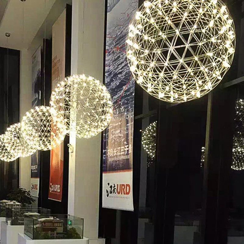 Contemporary Nordic Ball Dandelion Stainless Steel LED Pendant Light For Dining Room