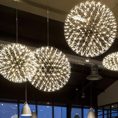 Contemporary Nordic Ball Dandelion Stainless Steel LED Pendant Light For Dining Room