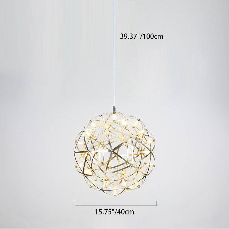 Contemporary Nordic Ball Dandelion Stainless Steel LED Pendant Light For Dining Room