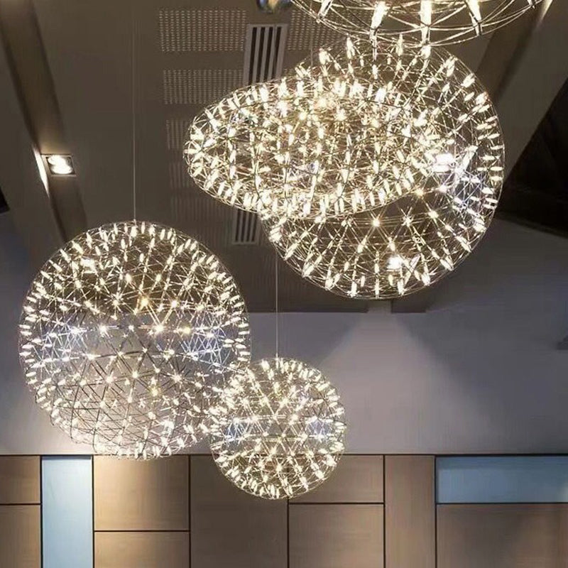 Contemporary Nordic Ball Dandelion Stainless Steel LED Pendant Light For Dining Room