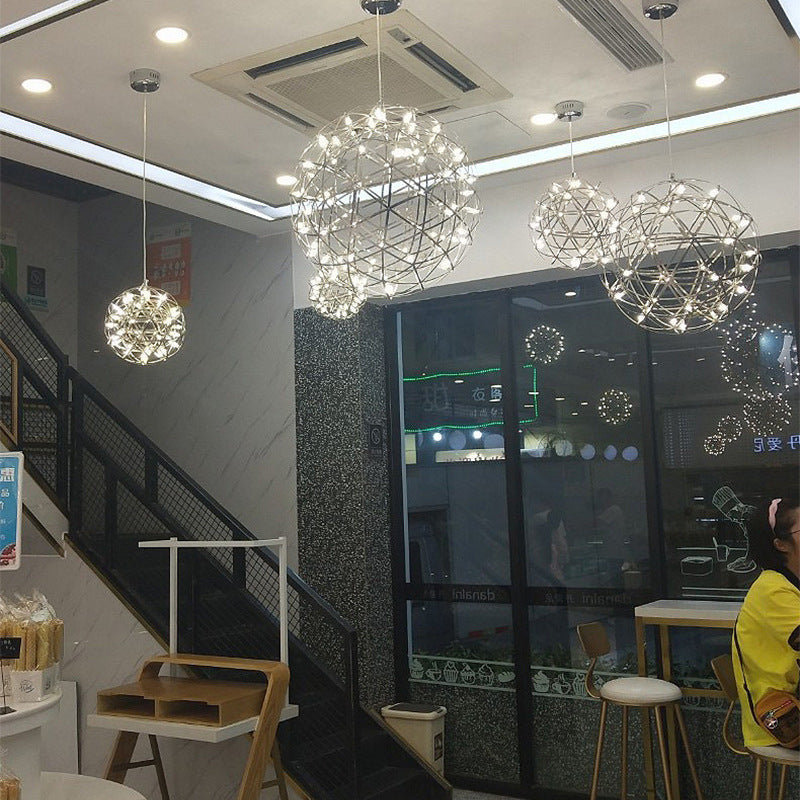 Contemporary Nordic Ball Dandelion Stainless Steel LED Pendant Light For Dining Room