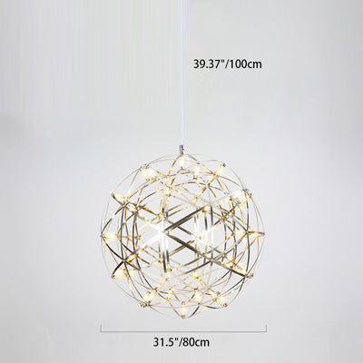 Contemporary Nordic Ball Dandelion Stainless Steel LED Pendant Light For Dining Room