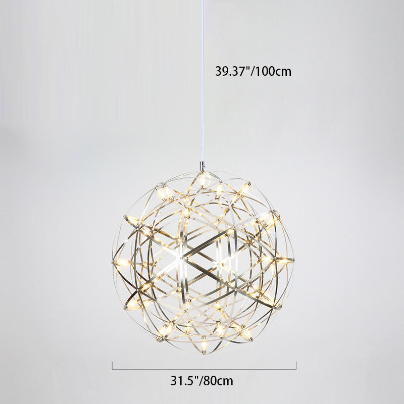 Contemporary Nordic Ball Dandelion Stainless Steel LED Pendant Light For Dining Room