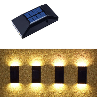 Modern Simplicity Solar Waterproof ABS Rectangular LED Wall Sconce Lamp For Outdoor Patio