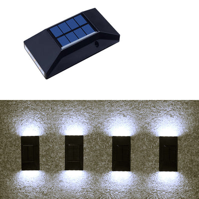 Modern Simplicity Solar Waterproof ABS Rectangular LED Wall Sconce Lamp For Outdoor Patio