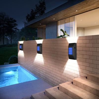 Modern Simplicity Solar Waterproof ABS Rectangular LED Wall Sconce Lamp For Outdoor Patio